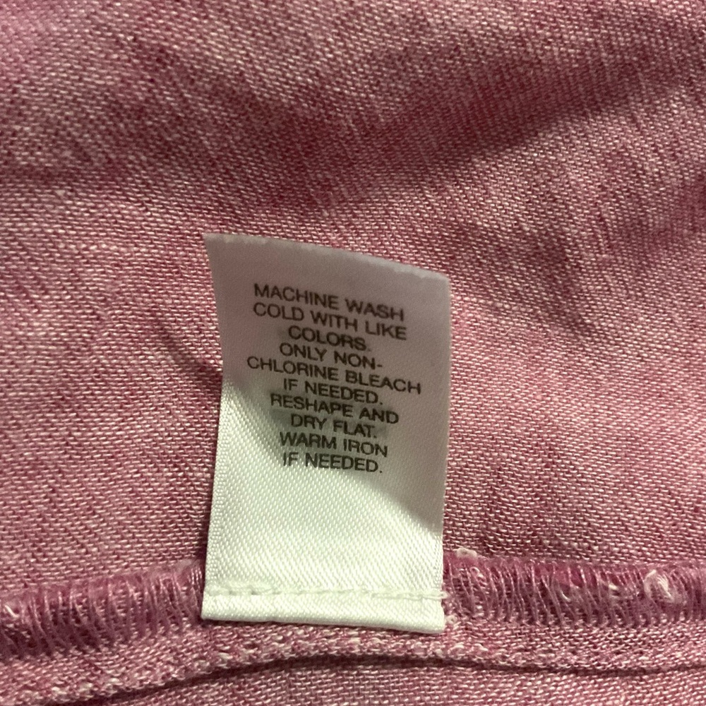 Pure Jill Pink Linen blend crew neck short sleeve top - Picture 4 of 6